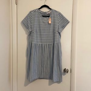 Blue and white striped dress from Loft Plus.